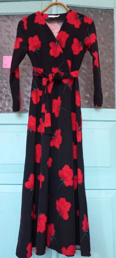 сарафан длинный черный: Повседневное платье, Осень-весна, Длинная модель, 2XL (EU 44)