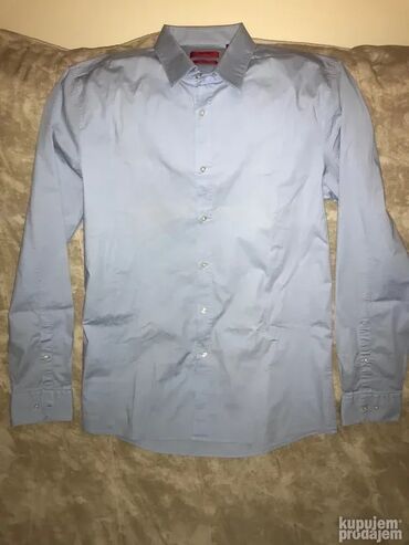 Košulje: Košulja Na duge rukave, S (EU 48), M (EU 50), L (EU 52), Boss, bоја - Siva, Pamuk — 19