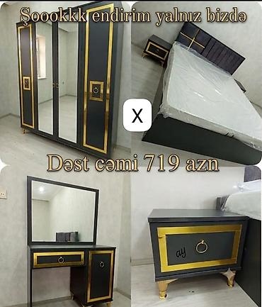 dəsti: Yataq otağı üçün zövqlü və müasir mebel dəsti. Dəst qara rəng üzərində — 1