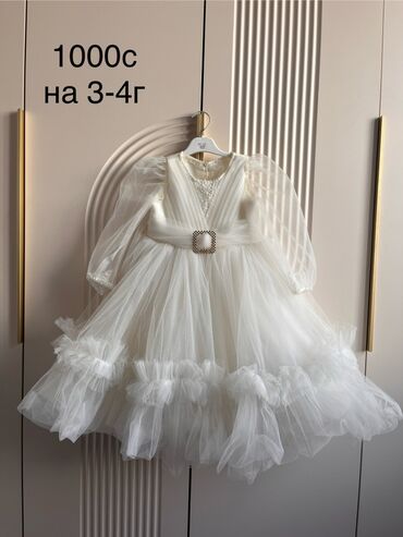 Платья: Детское платье, цвет - Белый — 1