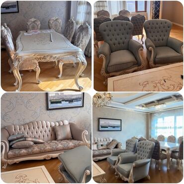 balkon ucun stol stullar: Masa desti 8 stulnan ve yumsaq dest .2300₼ satilir .İstehsal Turkiye