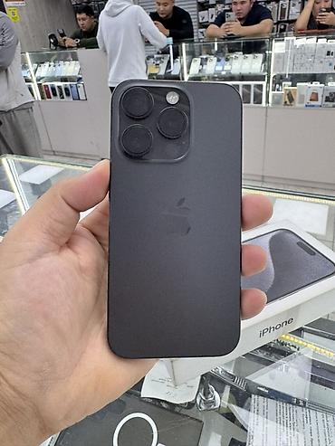 skyworth 65: IPhone 15 Pro, Б/у, 256 ГБ, Black Titanium, Коробка, 86 % — 3