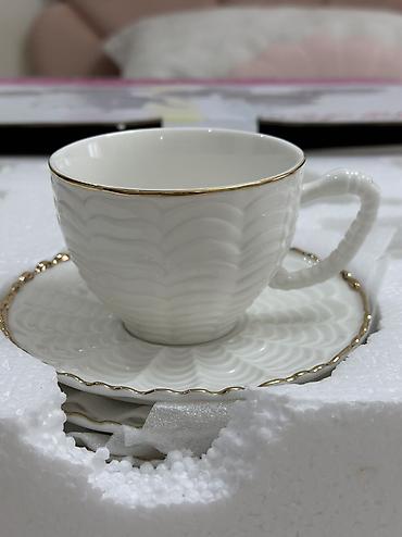 cay desdi: Çay dəsti, rəng - Ağ, Farfor — 3