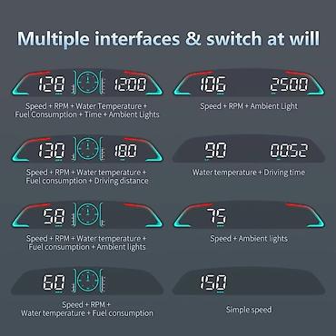 Avtoelektronika: Avtomobil üçün Universal HUD (Head-Up Display) Rəqəmsal Göstərici — 6