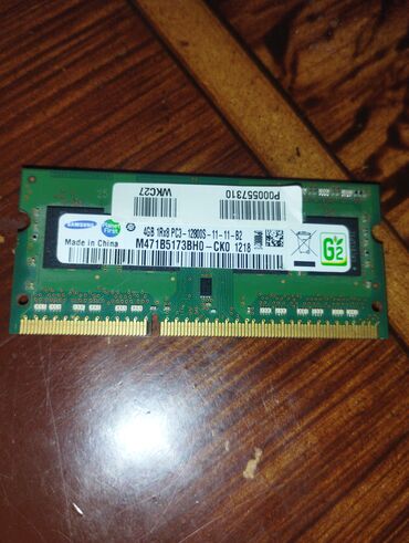 8gb notebook ram: Operativ yaddaş (RAM) Samsung, 4 GB, 1600 Mhz, DDR3, Noutbuk üçün, İşlənmiş