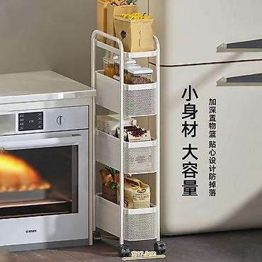 Тележки-органайзеры на колесах: Узкая многоярусная этажерка-органайзер на колесах - Форм-фактор — 3