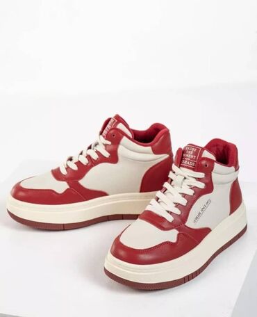 Кроссовки и спортивная обувь: Высокие кроссовки - Размер : 39,5 -40. - Цвет: белый с красными — 7