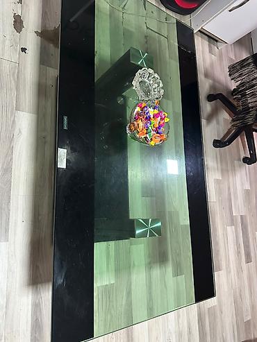 l masalar: Şüşə üstlü salon/çay masası - Modern dizayn: düzbucaqlı forma — 5