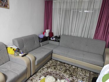 раздвижной диван с креслами: Диван-кровать, цвет - Серый, Новый