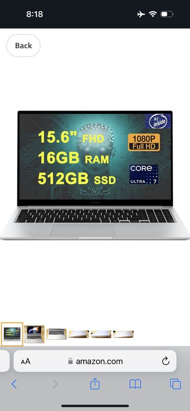 Ноутбуки: Ультрабук, Samsung, 16 ГБ ОЗУ, Intel Core i7, 15.6 ", Новый, Для работы, учебы, память SSD