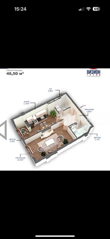 5: 1 комната, 46 м², Элитка, 3 этаж, ПСО (под самоотделку) — 4