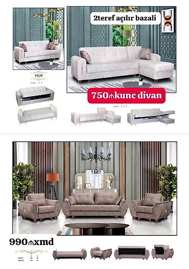 kreslo kachalka: Kunc divan və yumşaq mebel dəsti 1) Aylin künc divan – 750₼ - 2 tərəf — 1