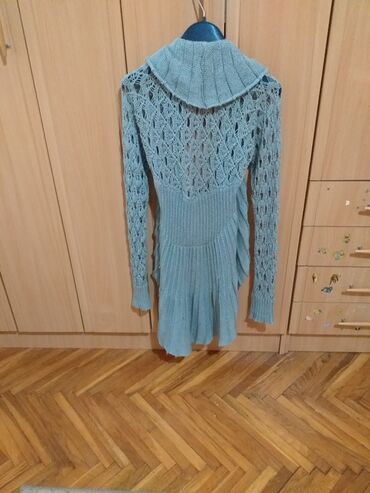 zelena haljina i srebrne cipele: M (EU 38), L (EU 40), Dress, Single-colored