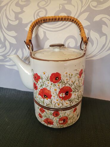 Čajnici: Cajnik nov sa gorionikom kameni porcelan iz 70,80ih god. Cajnik sa — 5