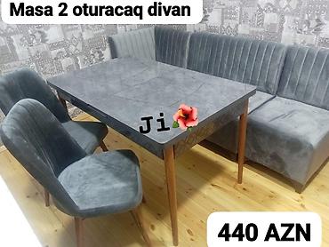 metbext divan: Turkiye istehsali. ✅Metbex masa desti Masa 2 oturacaq+divan Masa — 2