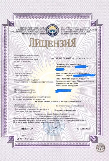 риэлторские услуги бишкек: Лицензия на строй фирму