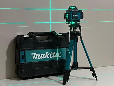 литий аккумулятор: Лазерный уровень Makita с зелёным лучом + штатив + ударопрочный кейс — 1