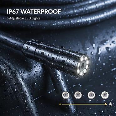 android endoskop kamera: 4.3 Düym IPS LCD Ekranlı Sənaye Endoskopu, 8mm Tək Linzalı IP67 Su — 9