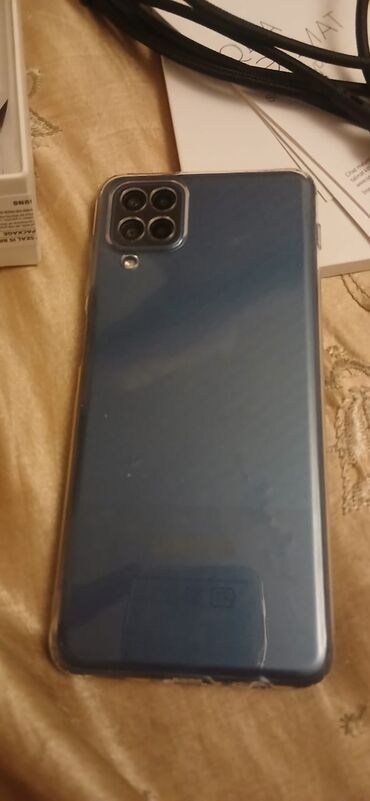 телефон флай металлический корпус: Samsung Galaxy A12, 64 GB, rəng - Göy, Sensor, Barmaq izi, İki sim kartlı