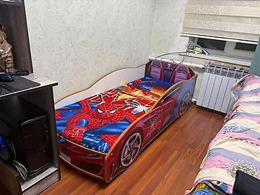 Односпальные кровати: ПРОДАМ - Односпальная кровать с мягким изголовьем + матрас ЦЕНА 9000 — 4