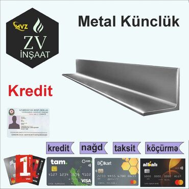 Metal məhsulları: Künc, Polad, 40х40 mm, Ödənişli çatdırılma