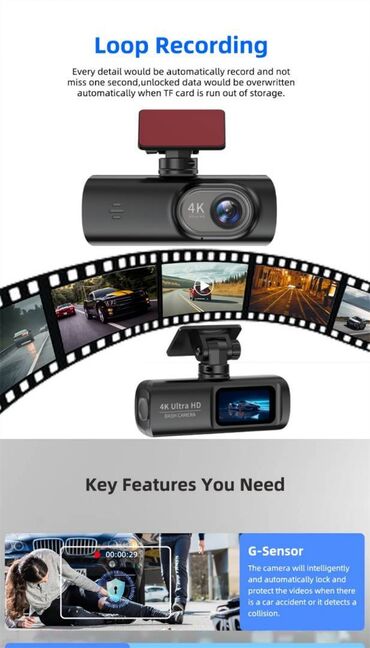 Auto oprema: E-ACE Auto Kamera UHD 4K WIFI GPS Karakteristike i specifikacije ➤ — 6