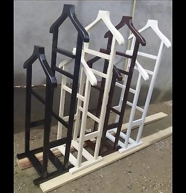 balkon skaf: Taxta geyim asqısı – yerüstü valet stendi - Material: Bərk taxtadan — 1