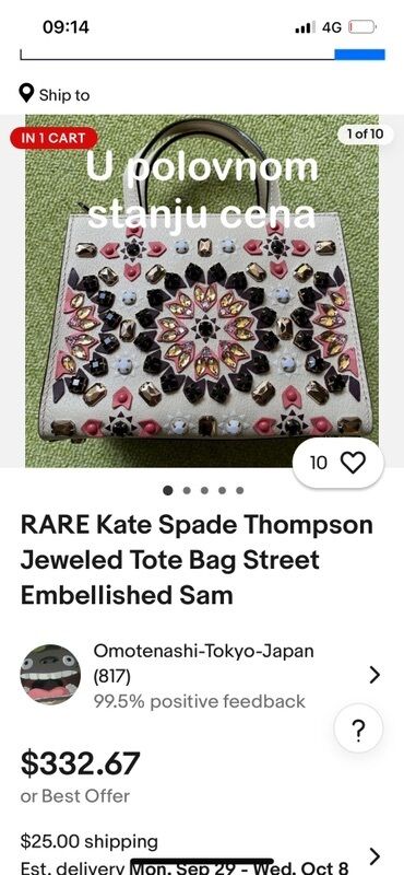 Torbe: Kate Spade New York – Thompson Jeweled Tote o“Street Embellished Sam”♠ — 3