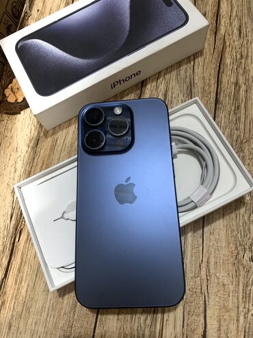 мобильные телефоны сименс: IPhone 15 Pro, Б/у, 256 ГБ, Blue Titanium, Зарядное устройство, Кабель, Коробка, 90 %