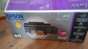 Printerlər: Epson L805 Wi-Fi foto printeri. Bu printer, yüksək keyfiyyətli foto