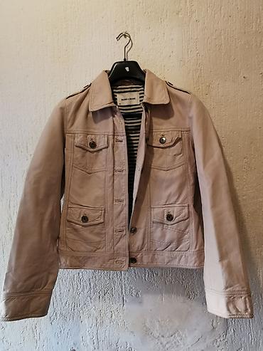 spitfire jacket alpha: Ženska kožna jakna u bež boji sa detaljima inspirisanim military — 1
