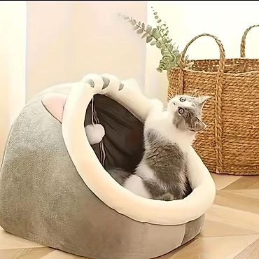 ручки контейнера: Уютные домики-лежанки для кошек - Теплые закрытые домики с мягкими — 2