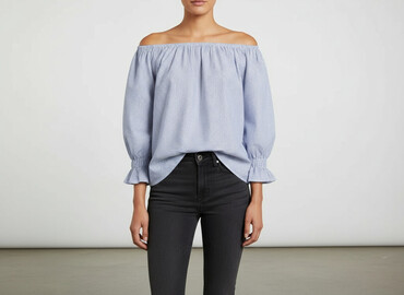w paski bluzka w paski świat: Women's blouse, size L