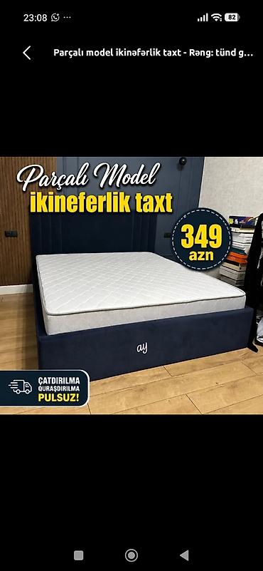 Parçalı model ikinəfərlik taxt - Rəng: tünd göy - İki nəfərlik ölçülü lalafo.az -da Parçalı model ikinəfərlik taxt - Rəng: tünd göy - İki nəfərlik ölçülü