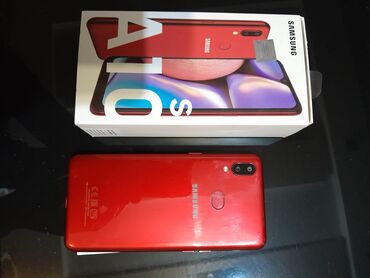 3 sim kartlı telefonlar: Samsung A10s, 32 GB, rəng - Qırmızı, İki sim kartlı