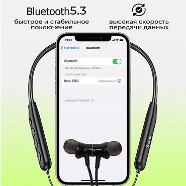 apple studio: Наушники Hoco ES64 - беспроводные, для музыки и спорта, с шейным — 4