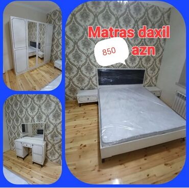 Yataq otağı dəstləri: İkinəfərlik çarpayı, Termo, Dolab, 2 tumba, Azərbaycan, Yeni — 2