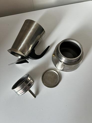 samavar tok: Yeni, rəng - Gümüşü, Qəhvədan, Qeyzer, Paslanmayan polad, 0,5 bucket volume l, İtaliya — 2