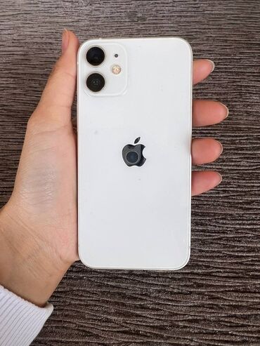 цена кнопочного телефона: IPhone 12 mini, Колдонулган, 64 ГБ, Ак, Каптама, 94 %