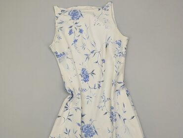 biała sukienki w niebieskie kwiaty: Dress, S (EU 36), Marks & Spencer, condition - Good