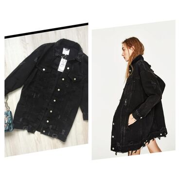 мужское пальто удлиненное: Джинсовая куртка, Свободная модель, Осень-весна, Удлиненная модель, L (EU 40), XL (EU 42)
