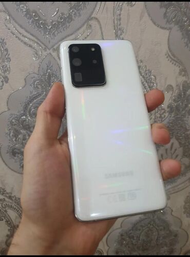 samsung s20 ultra qiyməti: Samsung Galaxy S20 Ultra, 128 GB, rəng - Ağ, Barmaq izi, Simsiz şarj, İki sim kartlı