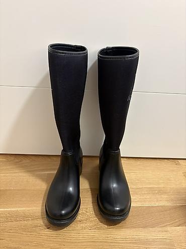 nike duckboot: Ženske gumene čizme do kolena, crne. - Materijal: donji deo od — 1