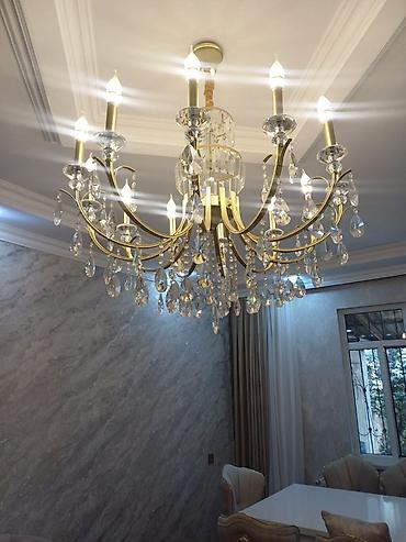antik samdan: Çılçıraq, 10 və daha çox lampa, Metal — 1
