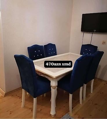 Ev və bağ: Yemək masası dəsti - Dəst: 1 masa + 6 stul - Masa: düzbucaqlı — 1