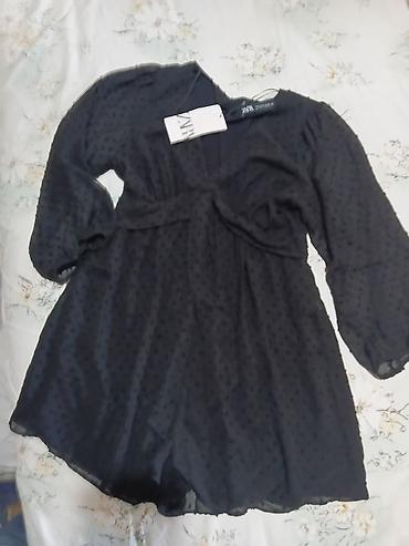 Haljine: ZARA crni kombinezon kao haljina m - Materijal: lagana, poluprozirna — 6