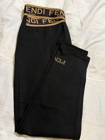 fendi: Fendi Roma qadın legginsi - Rəng: qara - Üst kəmər: elastik, kontras — 1