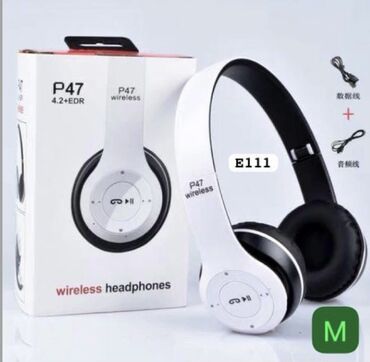 ucuz nausnikler: Bluetooth qulaqlıq🔥 P47 Wireless✅ Yenidir✅ Qara və ağ rəngidə var✅