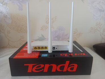 sebeke kabeli: Tenda F300/Router&Modem/3 Antenna, Karobkasinda ethernet lan kabel