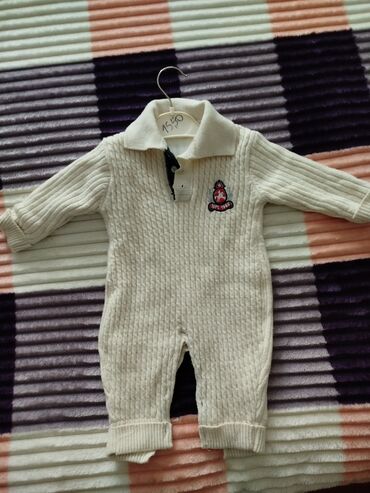 Dəstlər: Uşaq geyimləri dəsti - Krem rəngli uzunqol bodi: ön hissədə şirin — 9